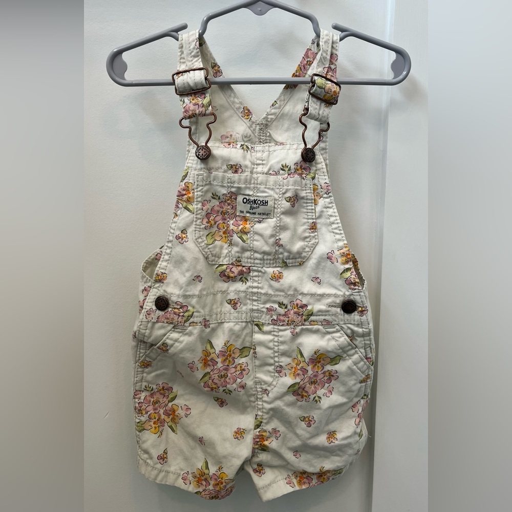 EUC adorable Oshkosh floral overalls!